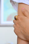 Amethyst Ring, Bezel set ring, February Birthstone Ring