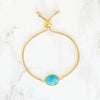 Turquoise Bracelet, Charm Bracelet, Gemstone bracelet, Birthstone bracelet, Adjustable bracelet, Chain and Charm