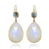 Moonstone Earring - Labradorite Earrings - Two tier earring - Large Gemstone Earrings - Bridesmaid Earrings - Bridal Earrings