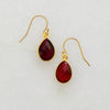 Garnet Gemstone Earring - Color Gemstone Earrings - Dangle Earring - Bezel Set earring - Bezel Drop Earrings - Bridesmaid Earrings