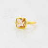 Morganite Ring - Peach Tone Ring - Solitaire Ring - Cushion cut Ring - Gemstone Ring - Stackable Ring - Bridesmaid ring