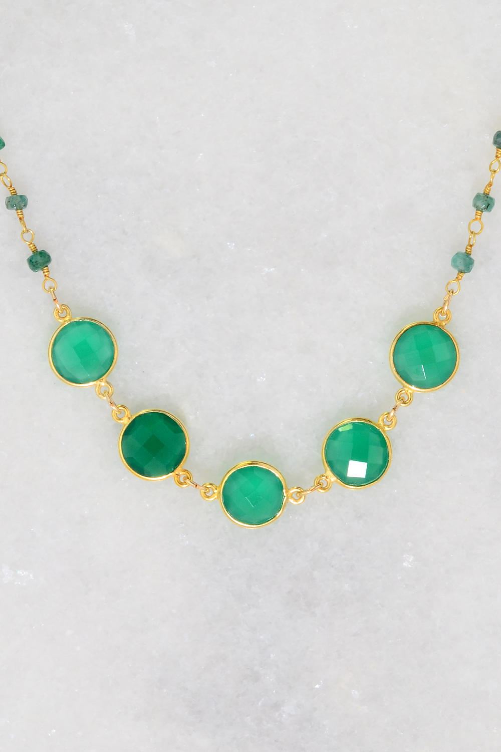 Emerald Green Necklace - Gemstone Necklace - May Birthstone Necklace - Mother's Necklace - Gift for mom - Bridesmaid Gift - Mothers Day Gift