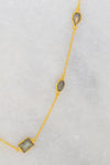 Labradorite Necklace - Multi Layered Necklace - Tiny Gem Necklace - Stationed Necklace - Layering Necklace - Long Necklace - Chain Necklace