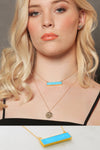 Turquoise Necklace - Gemstone Bar Necklace