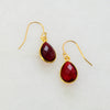 Garnet Gemstone Earring - Color Gemstone Earrings - Dangle Earring - Bezel Set earring - Bezel Drop Earrings - Bridesmaid Earrings