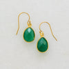 Green Onyx Earring, Emerald Earring, Everyday Earring, Simple Earring, Minimal Earring, Gift for Her, Small Cute Earring, Dangle and Drop