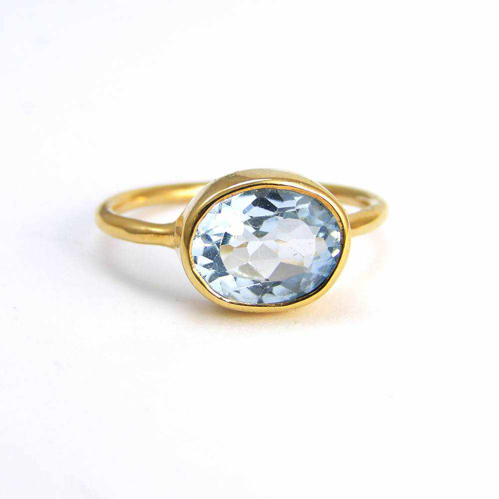 Aquamarine ring, March birthstone ring