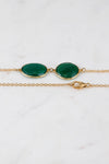 Green Onyx Necklace, Emerald Long Gemstone Necklace, Simple Designer Necklace, Green Stone Necklace, Station Necklace, Bezel Set Necklace