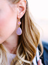 Chrysoprase Earring, Two Tier Earring, Green Gemstone Earring, Gold filled wires Earring, Large Gemstone Earring, Elegant Statement Earring