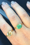 Duo Gemstone ring, Aquamarine ring, Citrine ring