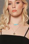 Labradorite Necklace - Gemstone Bar Necklace - Rectangle Stone Necklace - Statement Necklace - Raw Stone Necklace
