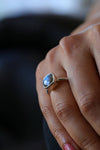 Iolite Ring, September Birthstone Ring, Stackable Cushion cut ring, sterling silver, Iolite Quartz ring