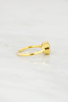 14k Gold Ring, Lemon Quartz Ring, Gemstone Ring, Stacking ring, Statement ring, Natural Stone ring, Genuine Stone ring, Solid Gold ring