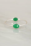 Emerald Green Bangle Bracelet, Colored Gemstone Bangles,Green Onyx Gemstone ,Bezel Set Bangle,Multi stones Silver Bangle Bracelet