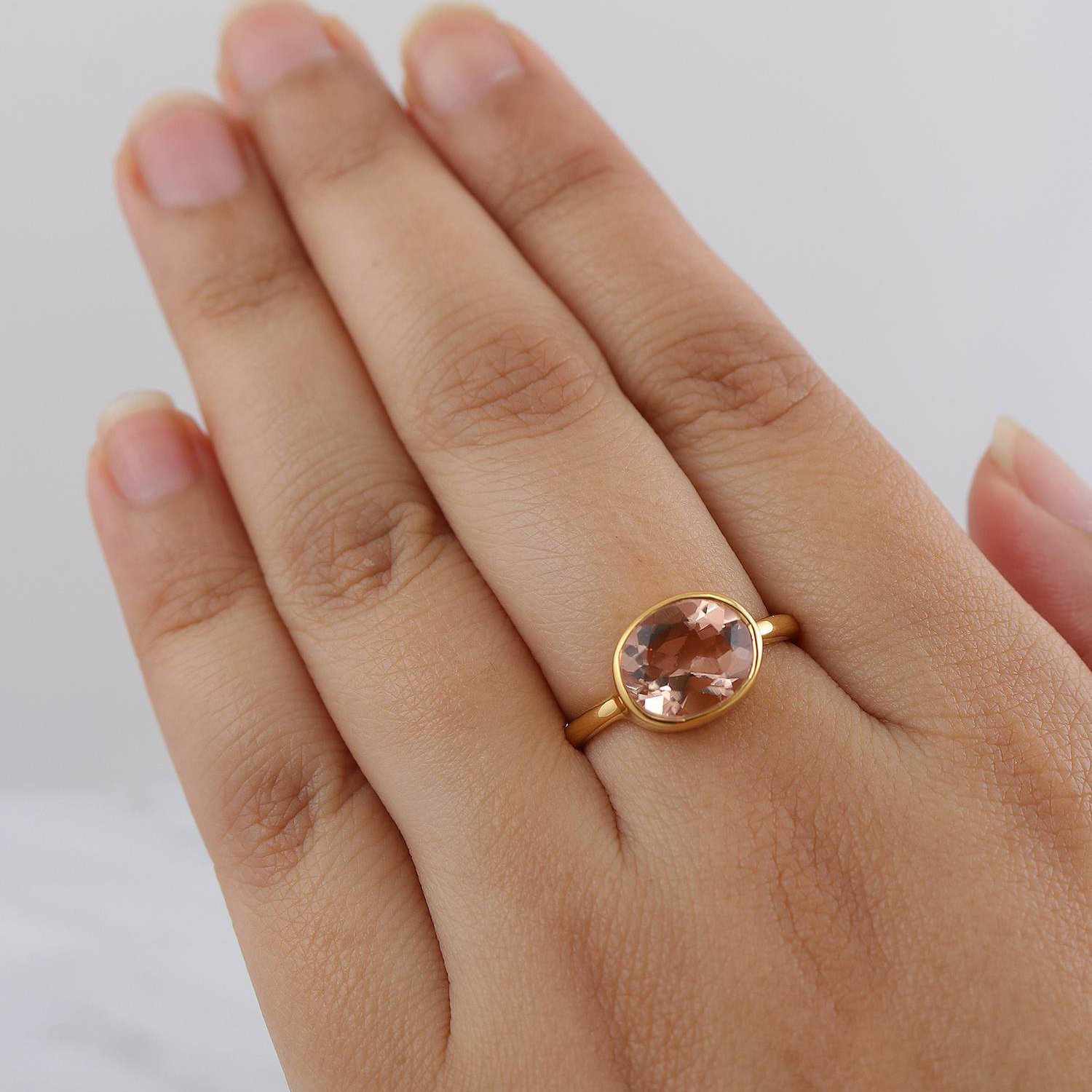 Oval Gemstone Ring, Genuine Stone ring