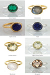 Blue Topaz Ring - Oval Ring - Bezel set ring - November Birthstone Ring - Gemstone Ring - Stacking Ring - Gold Ring - Bridesmaid Ring