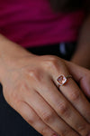 Morganite ring, Cushion Gemstone ring