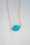 Christmas gift for wife, Turquoise Delicate Necklace, Blue Gemstone Necklace, December Birthstone Necklace, Gemstone Delicate Gold Necklace
