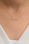 Name Necklace, Custom name chain, Hand Writing Necklace, Diamond Necklace, Personalized Necklace, Gold Necklace, Diamond Name Plate Necklace