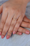 14k Rose Gold Bridal Ring, Morganite Solitaire Ring