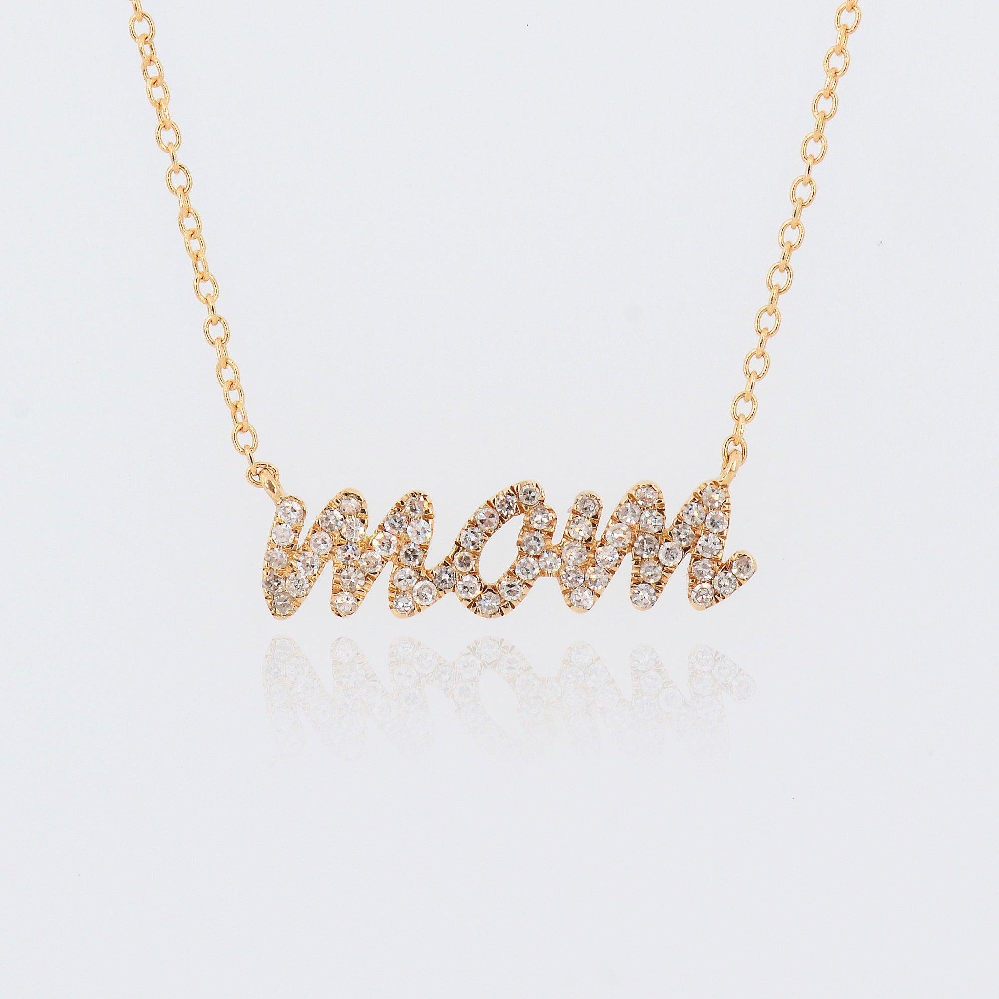 Diamond mom necklace, mothers necklace