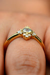 White Sapphire ring, Diamond gold ring