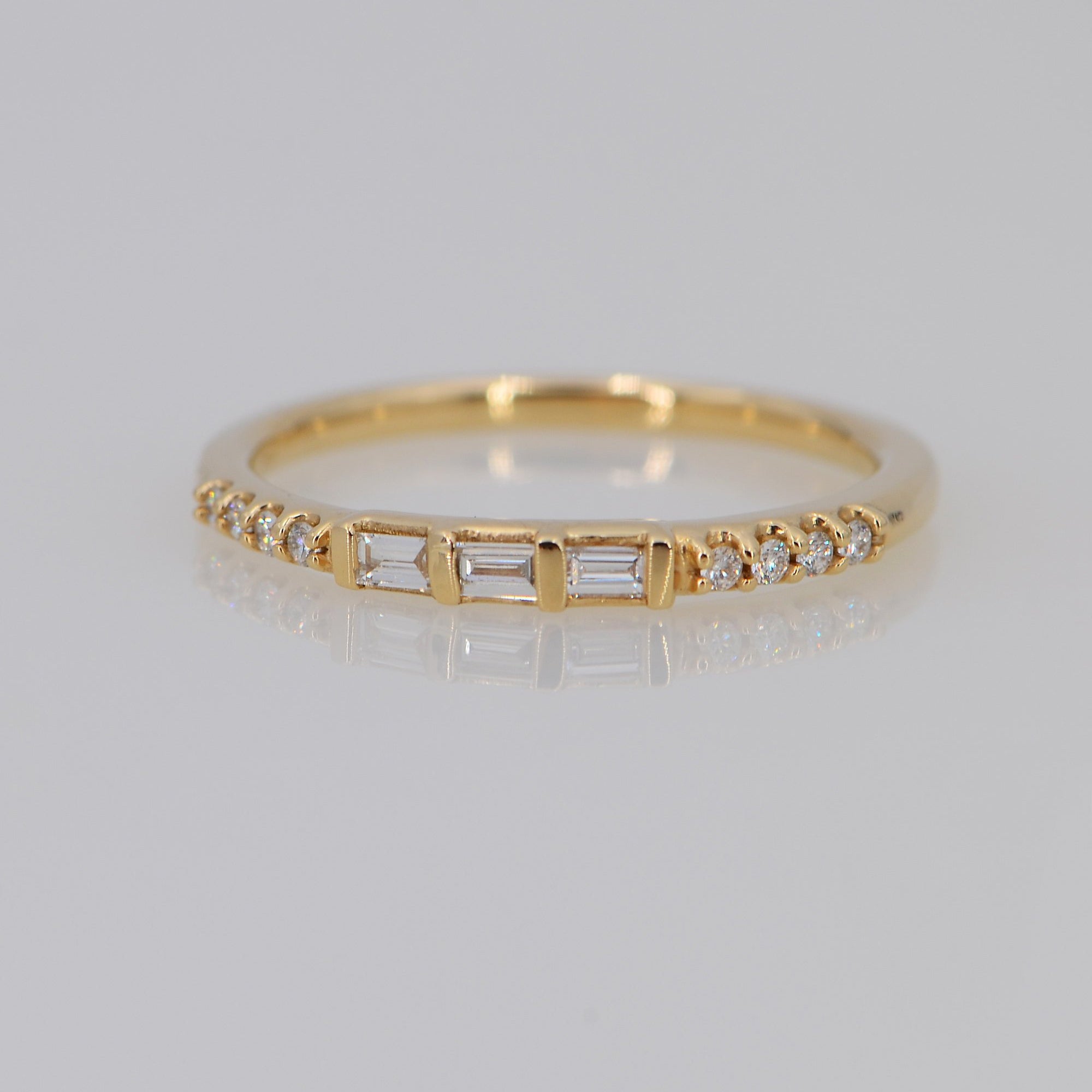 Tiny Diamond ring, Minimalist gold ring
