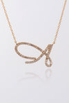 White Gold Diamond Initial Necklace, Customized Diamond Alphabet Necklace