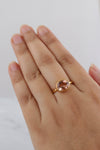 14k Gold Morganite ring, Genuine Gemstone ring