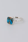 Turquoise Ring, Spiny Oyster Turquoise Cushion cut