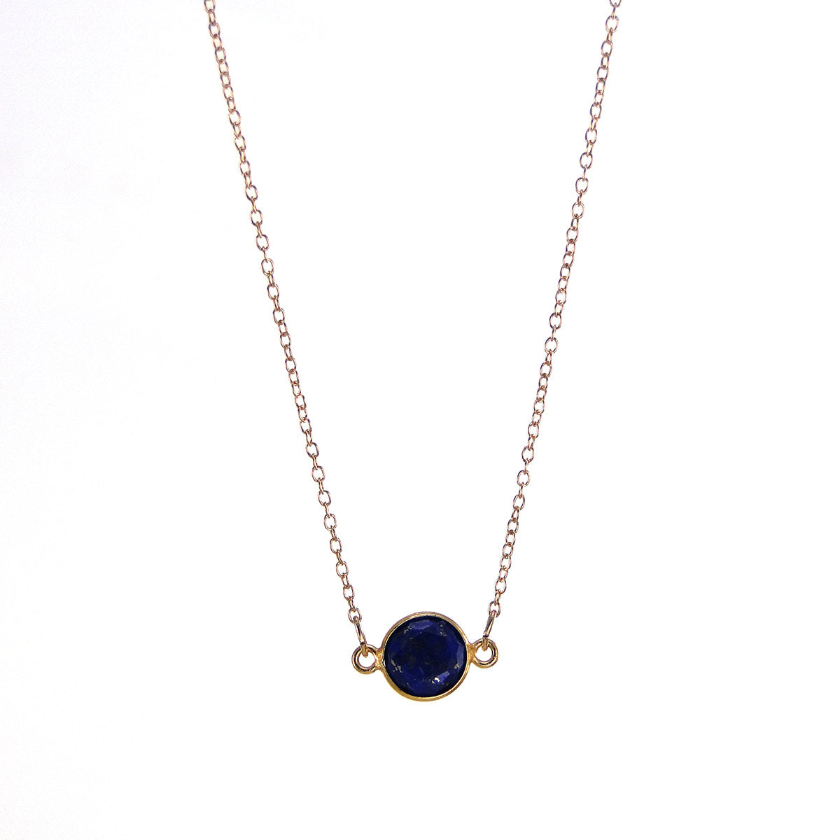 Lapis Delicate Gemstone Necklace - Navy Blue Dainty Necklace - Dark blue Necklace - Cute Gold Necklace - Gold Filled Necklace - Womens Gift