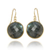 Round Labradorite earrings - Gemstone earrings - Labradorite Jewelry - Large Gemstone Earrings - Statement Earrings - Dangle Earrings