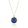 Blue Quartz Necklace - Gemstone Charm Necklace - Round Gemstone Necklace - Bezel Set Necklace - Bridal Jewelry - Bridesmaid Necklace