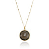 Smoky Quartz Necklace - Gemstone Charm Necklace - Round Gemstone Necklace - Bezel Set Necklace - Bridal Jewelry - Bridesmaid Necklace