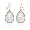 Clear Quartz Earrings - Gemstone earrings - Dangle and drop earring - Large Gemstone Earrings - Bridesmaid earring - Bezel set earring